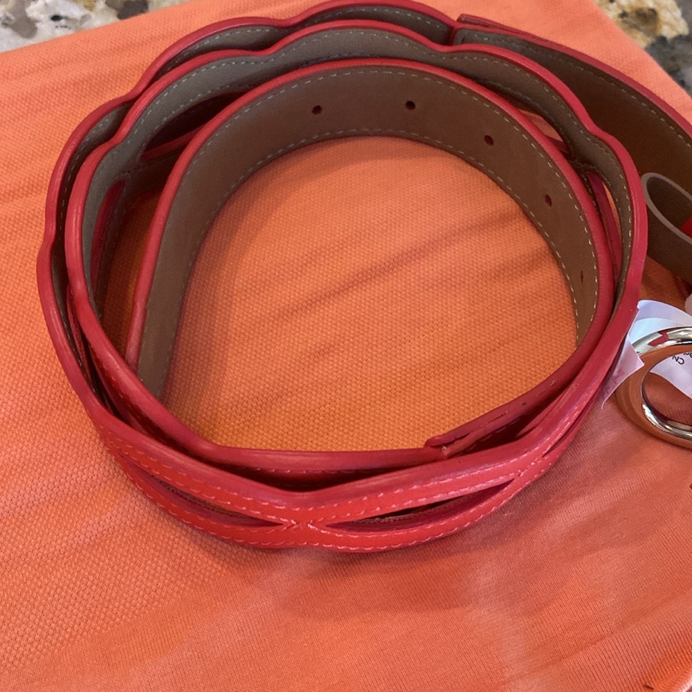 Talbots Coral Belt with Braided Style Leather Medium